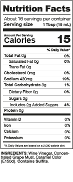 Balsamic Vinegar Nutrition Facts