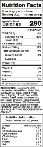 Classic Pizza Nutrition Facts